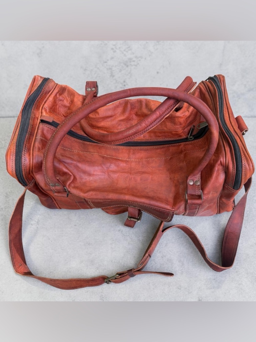 Komal’s  Passion Leather  Vintage-Style Duffel ,Travel, Gym, Weekender Bag - Picture 3 of 8